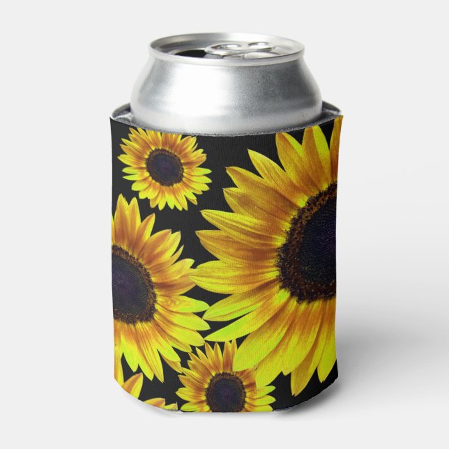 Schöne hellgelbe Sonnenblume - Dosenkühler (Kanne Vorderseite)