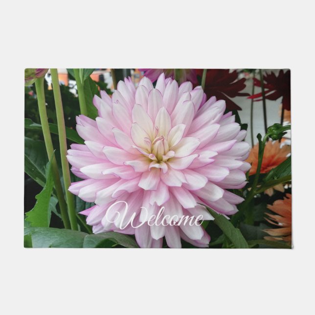 Schöne hellpurpurne Dahlie-Blume Fußmatte (Vorderseite)