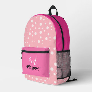 Schöne hellrosa Farbe - Süßer Namensmonogramm Bedruckter Rucksack