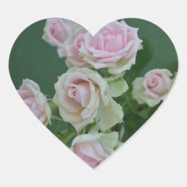 Schöne hellrosa Rose Herz-Aufkleber