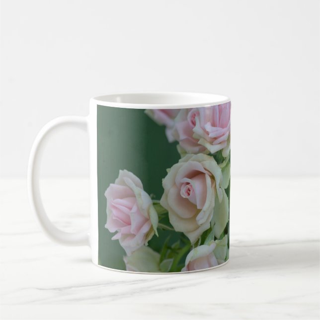 Schöne hellrosa Rose Kaffeetasse (Links)