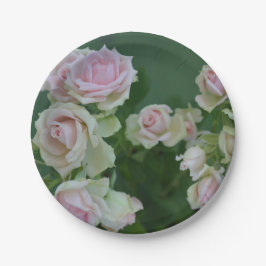 Schöne hellrosa Rose Pappteller