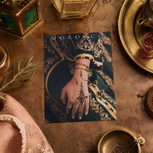Schöne Henna-Muster Marokko Marrakesch Postkarte