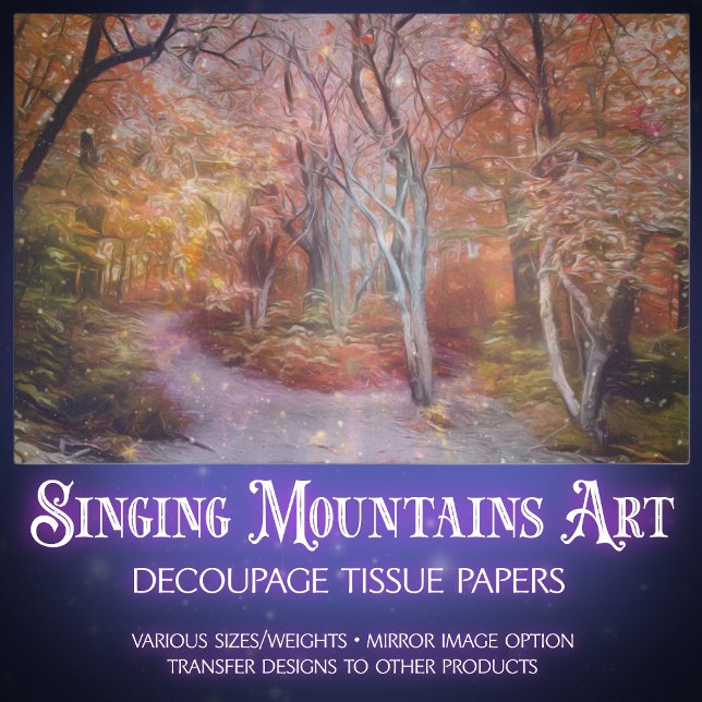 Schöne Herbst Fantasy Forest Dekoupage Seidenpapier (Von Creator hochgeladen)