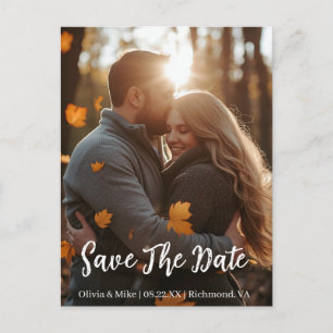 Schöne Herbst-Save-the-Date-Einladung Postkarte