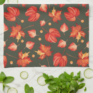 Schöne Herbstfarben Blätter Küchenhandtuch Geschirrtuch