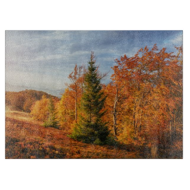 Schöne Herbstgebirgslandschaft Schneidebrett (Vorderseite)