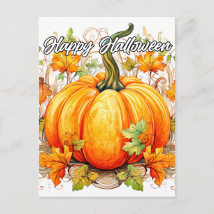 Schöne Herbstkürbis-Illustration Postkarte