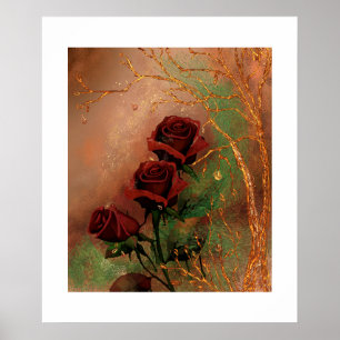 Schöne Herbstrosen Poster