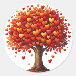 Schöne, herz geformte Baumkleber Runder Aufkleber