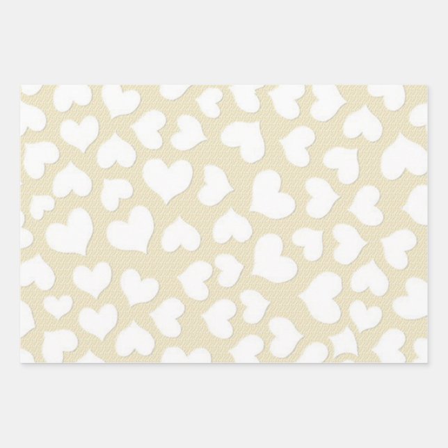 SCHÖNE HERZEN GESCHENKPAPIER SET (Vorderseite)