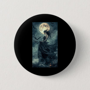 Schöne Hexe Gothic Fantasy Vampire Moonlight 1 Button
