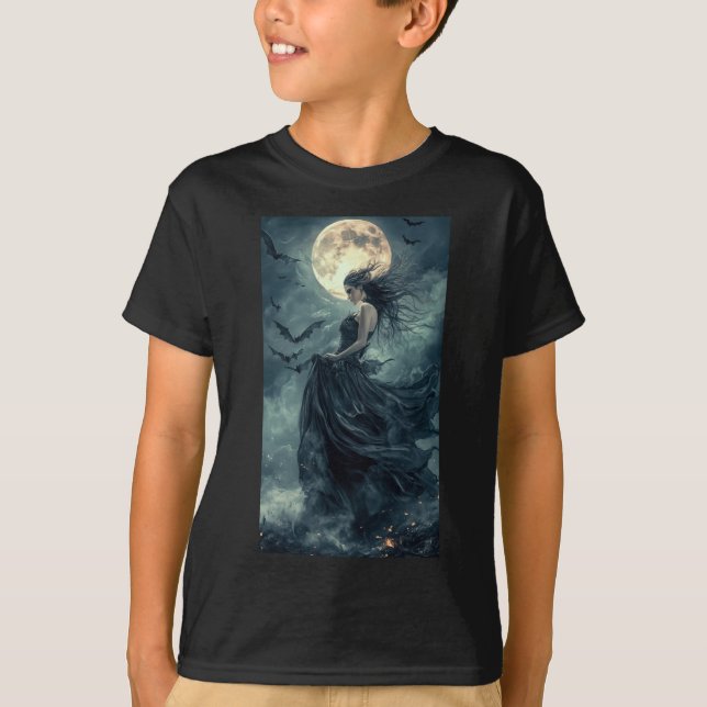 Schöne Hexe Gothic Fantasy Vampire Moonlight 1 T-Shirt (Vorderseite)