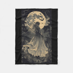 Schöne Hexe Gothic Fantasy Vampire Moonlight Fleecedecke