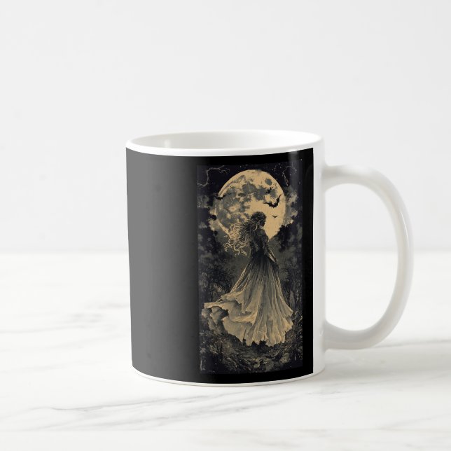 Schöne Hexe Gothic Fantasy Vampire Moonlight Kaffeetasse (Rechts)