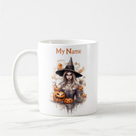 Schöne Hexe: Halloween-Personalisierter Cup Kaffeetasse