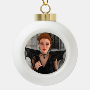 Schöne Hexe Keramik Kugel-Ornament