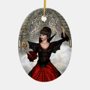 Schöne Hexe Keramik Ornament