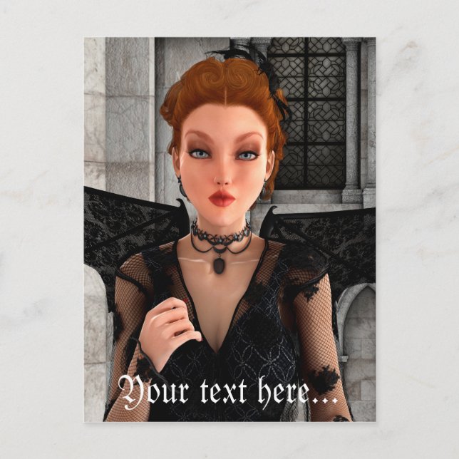 Schöne Hexe Postkarte (Vorderseite)