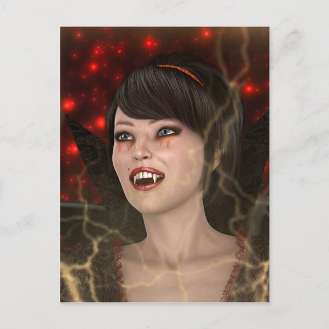 Schöne Hexe Postkarte (Vorderseite)