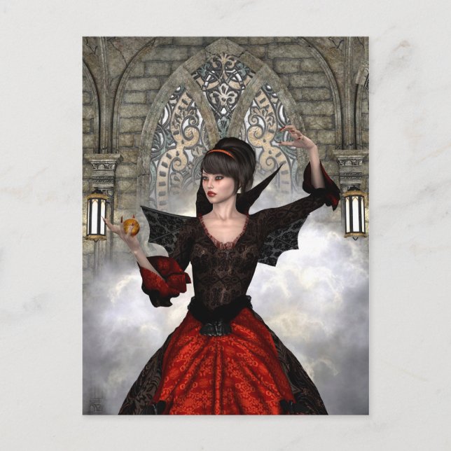 Schöne Hexe Postkarte (Vorderseite)