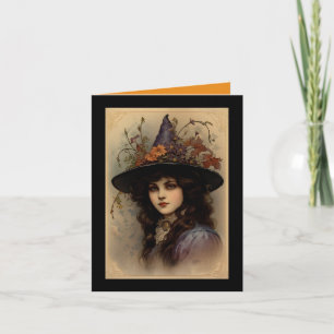 Schöne Hexen Halloween Grußkarte Karte