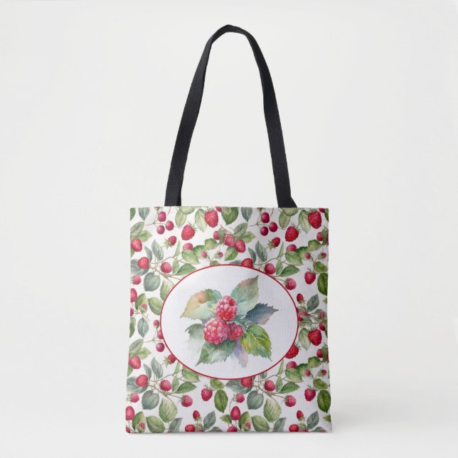 Schöne Himbeeren Aquarellkunst Tasche (Vorderseite)