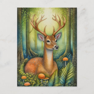 Schöne Hirsche im Wald Postkarte