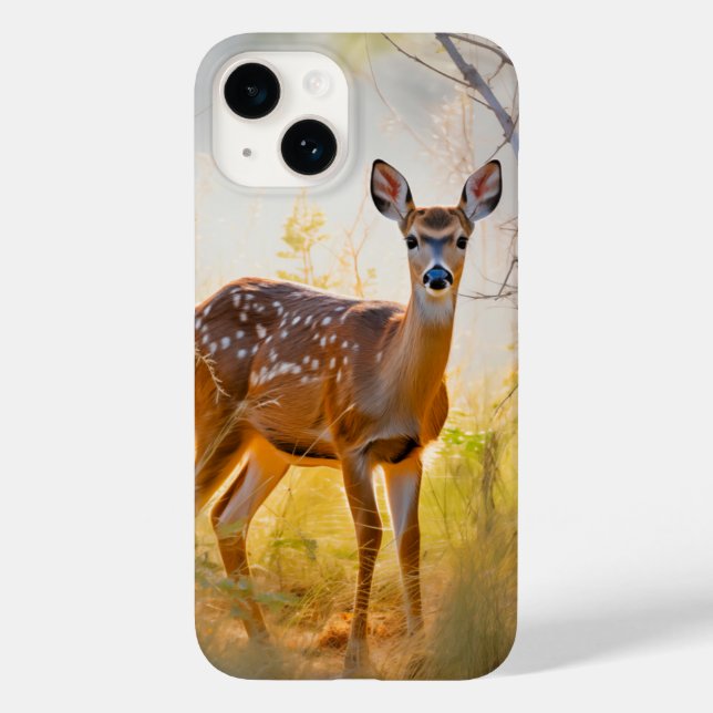 Schöne Hirsche im Waldlandschaftsdesign Case-Mate iPhone 14 Hülle (Rückseite)