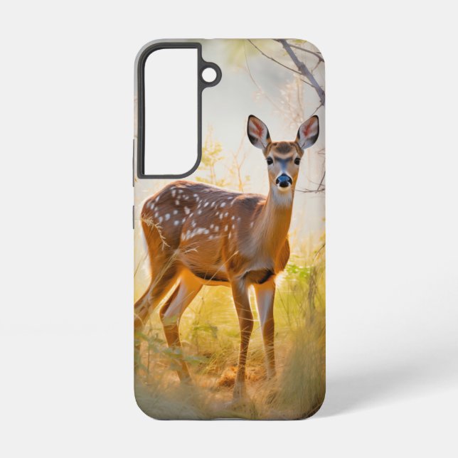 Schöne Hirsche im Waldlandschaftsdesign Samsung Galaxy Hülle (Rückseite)