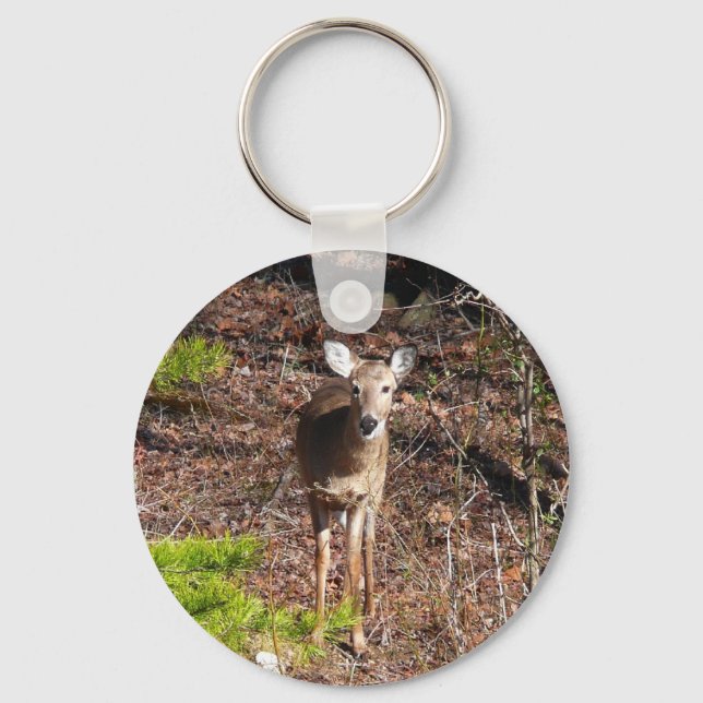 Schöne Hirsche in der Waldnaturfotografie Schlüsselanhänger (Vorderseite)