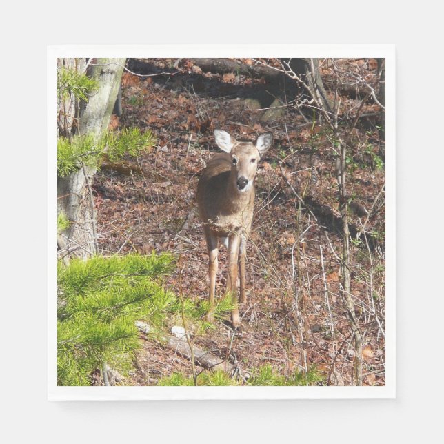 Schöne Hirsche in der Waldnaturfotografie Serviette (Vorderseite)