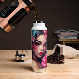 Schöne hispanische Anime-Frau Trinkflasche