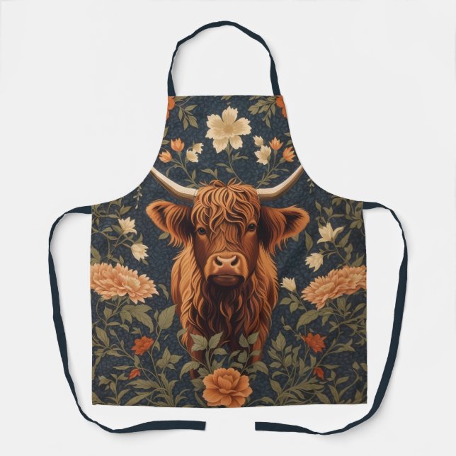 Schöne Hochlandkuh Vintag Schürze (Vorderseite)