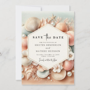 Schöne Hochzeit am Strand Save The Date