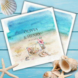 Schöne Hochzeit am Strand von Starfish Serviette