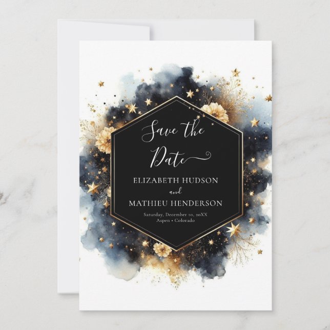 Schöne Hochzeit der Wasserfarben Save The Date (Vorderseite)