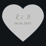 Schöne Hochzeit Herz-Aufkleber<br><div class="desc">Diese Sticker in der Herzform sind eine elegante Ergänzung zu Ihrem Hochzeitsgeschirr und zeichnen sich durch einen blauen Hintergrund mit hübschem braunem Schriftart aus. Passen Sie Ihren Namen und Ihr Hochzeitstermin auch in braunem Schriftart an. Personalisieren Sie Ihre Hochzeitsaufkleber noch heute! Hochzeitsticker-Design: Weddingsby Rhoadie</div>