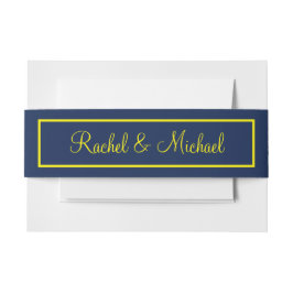 Schöne Hochzeit in Gelb und Blau Einladungsbanderole