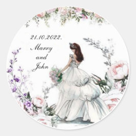 Schöne Hochzeit Runder Aufkleber