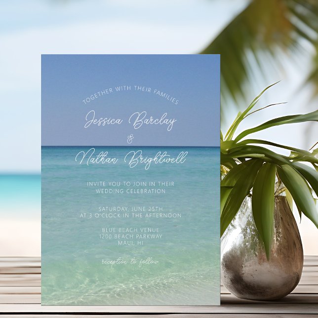 Schöne Hochzeit von Beach Horizon Einladung (Von Creator hochgeladen)