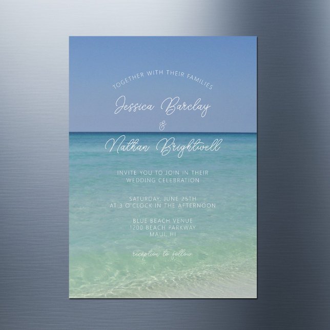 Schöne Hochzeit von Beach Horizon Magneteinladung (Von Creator hochgeladen)