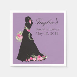 Schöne Hochzeitgown-Silhouette Serviette
