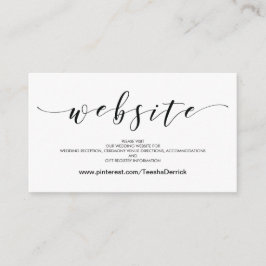 Schöne Hochzeits-Website führt Begleitkarte