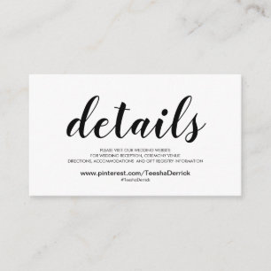 Schöne Hochzeits-Website führt Begleitkarte