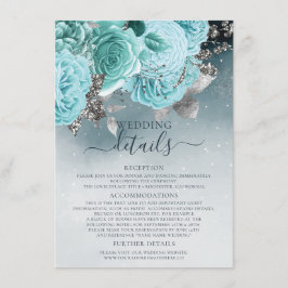 Schöne Hochzeitsdetails von Dusty Blue Floral Begleitkarte