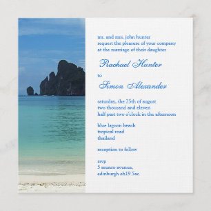 Schöne Hochzeitsfeier am Tropical Beach 2 Einladung