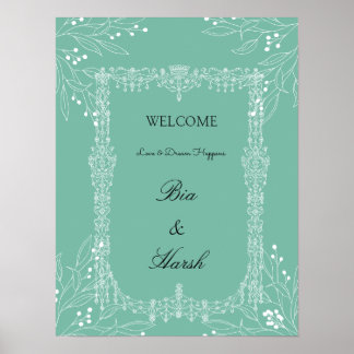 Schöne Hochzeitskarte Poster