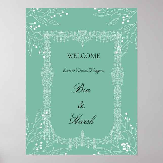 Schöne Hochzeitskarte Poster (Vorne)