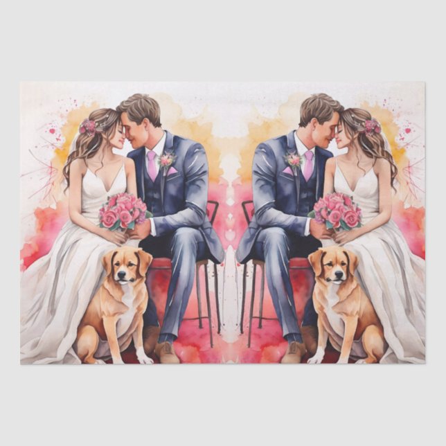 Schöne Hochzeitskuppel Wasserfarbe Seidenpapier (Vorderseite)